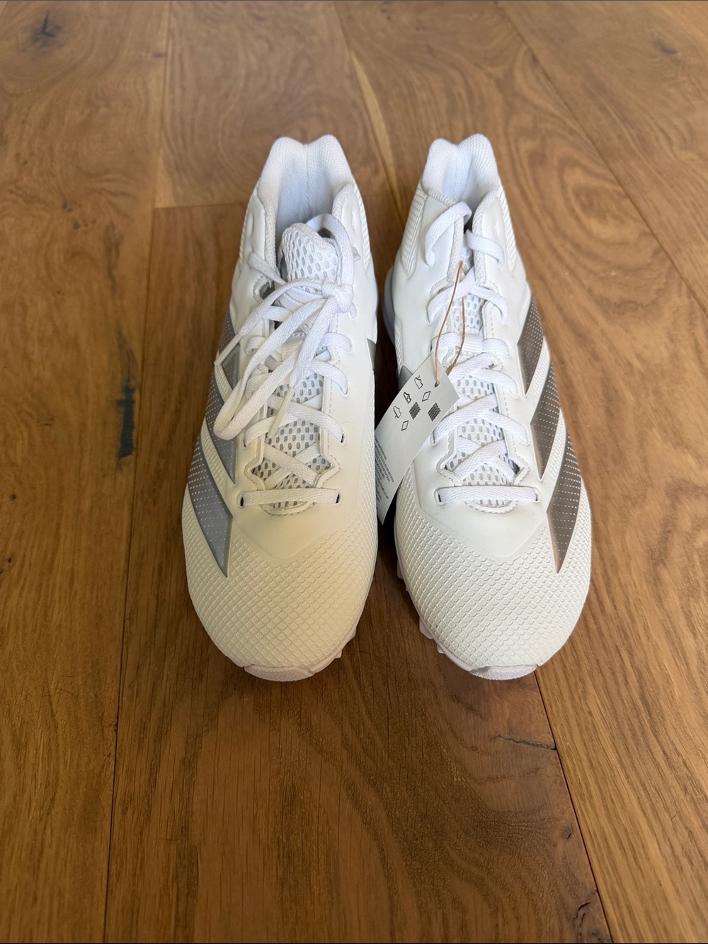 adidas Men's Athletic Shoes White with Silver Accents